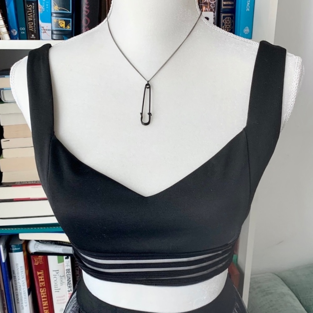 Vintage Style Safety Pin Necklace Delicate Chain
